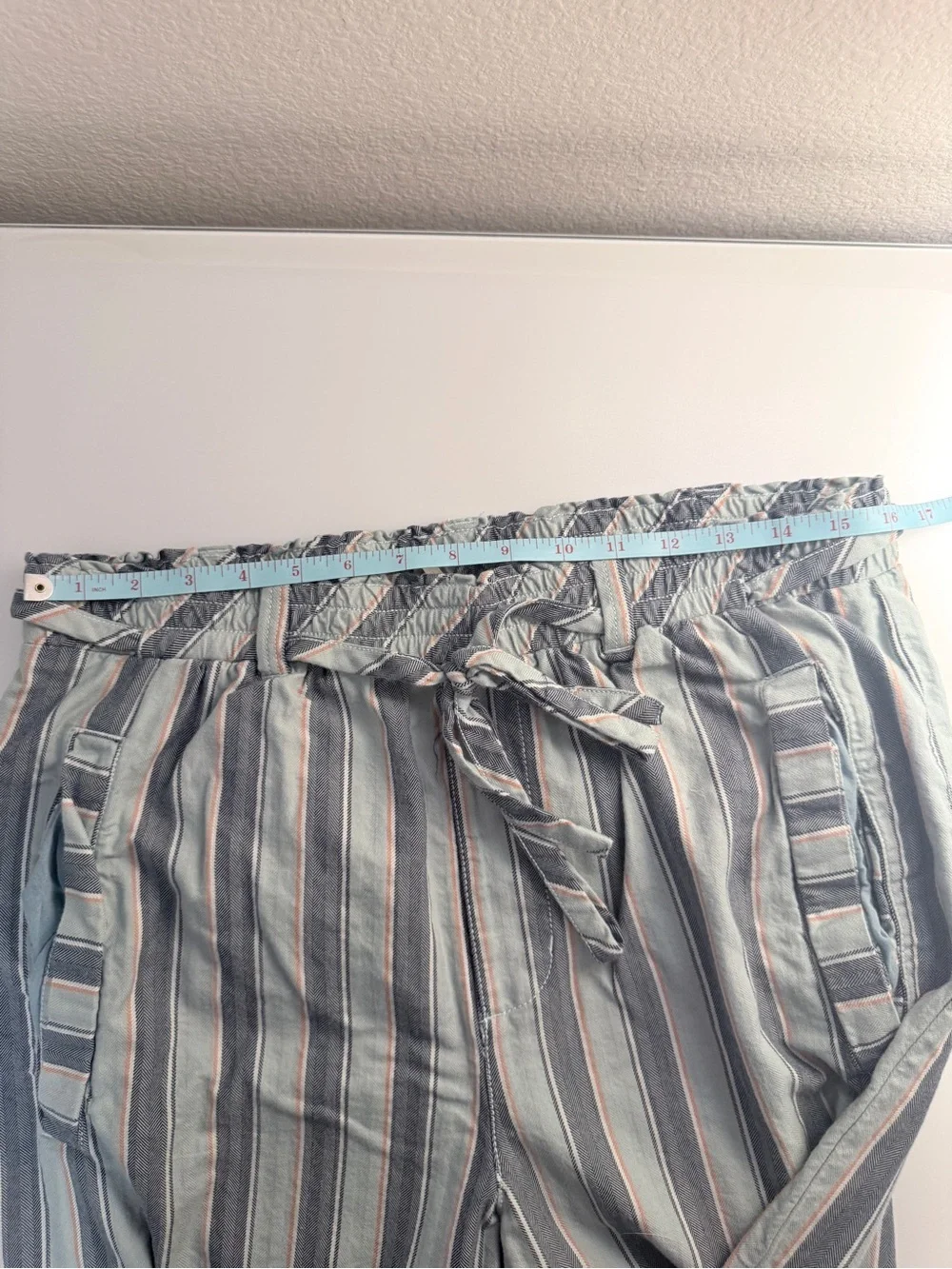 Free People Marielle Stripe Cotton Drawstring Straight Leg Pants